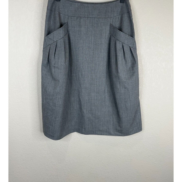 Lafayette 148 Women's Pleated Pockets Skirt‎ A-Line Side Zipper Gray Size 4 - Picture 1 of 12